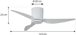 Lindby - Plafondventilatoren zonder verlichting - Metaal, ABS - H: 20.8 cm - wit — thumbnail 1