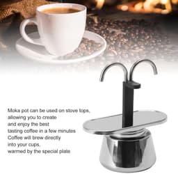 RVS Koffiezetapparaat voor 2 kopjes - Mini Moka Pot voor Italiaanse koffie - 100ML Express Moka Set — thumbnail 2