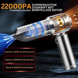 CLVP® Kruimeldief Draadloos - Auto Stofzuiger - Handstofzuiger - Zilver — thumbnail 5