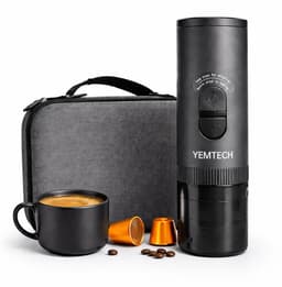 Yemtech® Draagbare Espressomachine – 3 in 1 Elektrische Draagbare Koffiemachine - ong. 100 ml - Espresso machine - Espressomachine voor Auto Camping Vrachtwagen – Inclusief Draagkoffer — thumbnail 1