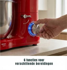 SAVI® Mixer met mengkom - Mixer - Mixer met mengkom keukenmachine - Rood - ‎39cm x 24cm x 31cm — thumbnail 2