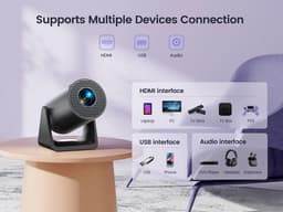 Linkforu - Mini Projector – Beamer - Android 11 Systeem - Projector - Keystone – Led met Hoge Helderheid – Handmatige Focus — thumbnail 3