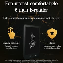 SwayTosh E-Reader Nova Smart – 6 inch 2026 – Tot 68GB Opslag (36GB geleverd) – Schermverlichting en Nachtmodus – E Reader Voor Ebook – Met Oplader — thumbnail 2