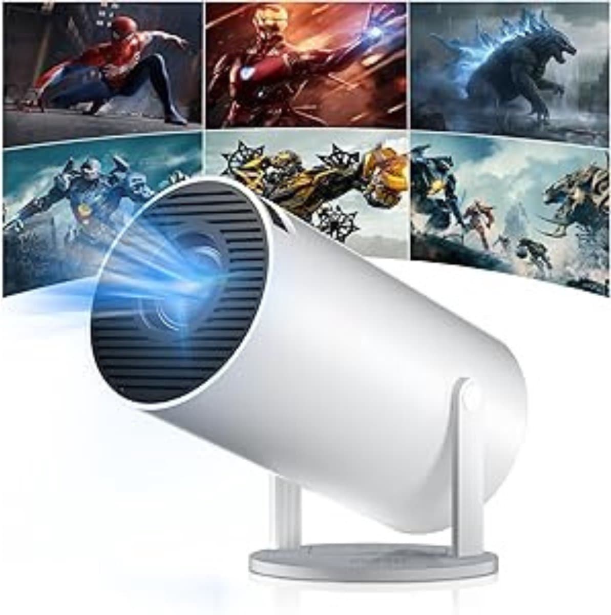 MIRA® Draagbare beamer - Beamer - Projector - Mini Beamer - Wit - 11cm x 11cm x 17cm — afbeelding 1