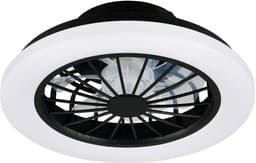 REALITY ROTSUND - Ventilator - Zwart mat - incl. 1x SMD 22 W - Afstandsbediening - Geintegreerde dimmer - Traploos instelbare lichtkleur - 5 snelheidsniveaus - Geheugenfunctie via de afstandsbediening - Zomer- en wintermodus — thumbnail 1