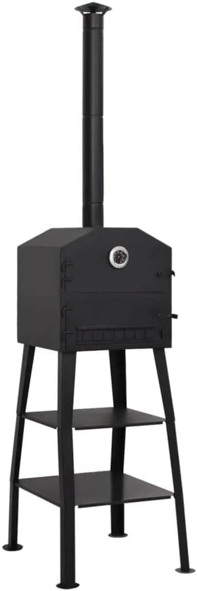 Houtskool Pizzaoven - Tuinoven Pizzamaker - Authentiek Bakken - Dubbele Vuursteen Bodem - Zwart — afbeelding 1
