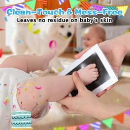 2 stuks Baby Handprint en Footprint Kit, Baby Handprint Inktpads met Clean-Touch, Inkless Print Kit Veilig Niet-giftig voor Baby Voeten en Handen, Pet Paw, Ritueel voor pasgeborenen, hand- en voetafdrukken van de baby, 6*9.5cm — thumbnail 3