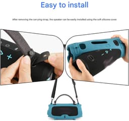 Siliconen beschermhoes geschikt voor JBL Charge 6 speakers, draagbare schoudertas/crossbody speakerhoes, zwarte verpakking. — thumbnail 2
