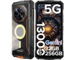 DOOGEE Fire 7 Pro 5G - Robuuste smartphone - 32GB RAM + 256GB ROM / 2TB(TF) - 13000mAh/33W - 6.6 Inth HD+IPS 90Hz - 13000mAh/33W - POC Intercom Functie - Dual Camping Lights - 64MP+20MP Nachtzicht - IP68 - Face ID - OTG - NFC - Oranje