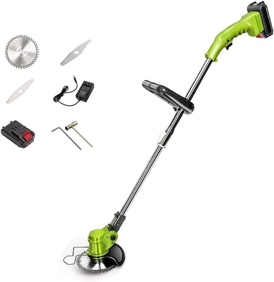 Elektrische Grasmaaier - Handmaaier Kransmaaier - Tuin Onderhoud - Afneembaar 2-in-1 - 7.2V 1500mAh - Wit — afbeelding 1