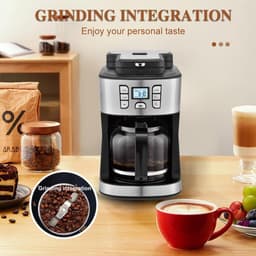 Volledig Automatische Koffiezetter - Bonen tot Koffie - Verse Koffie Maken - 24 Uur Programmeerbaar - 1.8 Liter Capaciteit — thumbnail 4