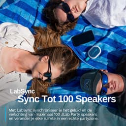 JLab Pop Mini Bluetooth Speaker Draadloos - Draagbare Muziekbox - 8 uur Batterijduur - 5 Watt - IPX6 Waterproof - Multipairing - Instelbare Party Lights - App Equalizer - Blauw — thumbnail 5