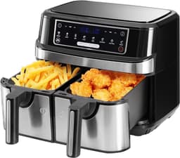 ApexArte® Dubbele Airfryer XXXL - Duo Heteluchtfriteuse - Geschikt voor Accessoires - Zwart — thumbnail 1
