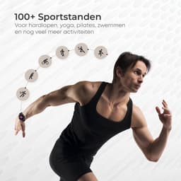 Norva DR06 – Smartwatch Heren en Dames – Horloge met Hartslagmeter en Slaapmonitor – 100+ Sportmodi – AMOLED – Zwart — thumbnail 3