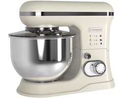 Westinghouse Retro Standmixer - 1200W - Keukenmachine 5L Mengkom - Keukenrobot - Keukenmixer - Foodprocessor - Beige