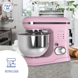 Westinghouse Retro Standmixer - 1200W - Keukenmachine 5L Mengkom - Keukenrobot - Keukenmixer - Foodprocessor - Roze — thumbnail 4