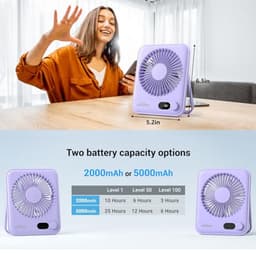 Mini Ventilator USB-C: Fluisterstil, Oplaadbaar, Ultra Compact, Voor Bureau en Slaapkamer — thumbnail 1