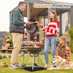 Candala Vuurvaste onderlegger, 50 x 50 cm, hittebeschermingsmat, hittebestendig, brandbeschermingsmat, niet brandbaar, BBQ-grillmat voor gasgrill, houtskoolbarbecue, zwart, H-GRT-YYQ-01283 — thumbnail 1