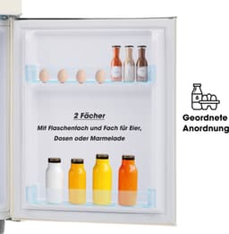 Retro koelkast, dubbele deur boven en onder, totaal volume van 72 liter, met een vriescapaciteit van 21 liter, 120 kWh/jaar, ledverlichting. Verkrijgbaar in diverse kleuren. [Energieklasse E] — thumbnail 4