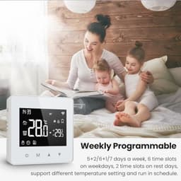 Wifi thermostaat met led-touchscreen - programmeerbaar, spraakbesturing en afstandsbediening — thumbnail 4