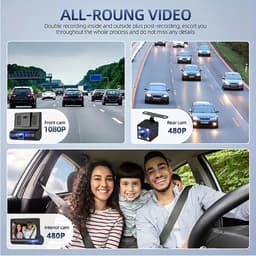 3 Camera Lens 4.0 In Auto DVR Dash Cam HD Dash Camera Dual Lens Video Recorder 1080P Black Box Cycle Dashcam Spiegel（Met 32G geheugenkaart） — thumbnail 3