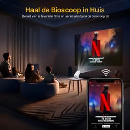 Lumenix® S2 Mini Beamer 2025 - Alles-in-één Smart TV Projector - 4K support & Voor iOS & Android - Wit — thumbnail 3