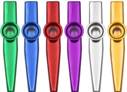 Kazoo - metaal Kazoo - 6 stuks gekleurde Kazoos - Kazoo fluit - muziekinstrument metaal — thumbnail 1