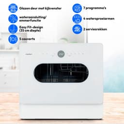 MEDION Mini Vaatwasser DWT51 (tafelmodel vaatwasser met touchbediening, emmerfunctie, 5 couverts, werkt met/zonder wateraansluiting, 7 reinigingsprogramma's, voorkeuze starttijd, MD 37766) wit — thumbnail 5