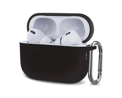 Airpods Pro 2 hoesje siliconen zwart - telefoon - muziek - school - oortjes