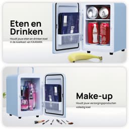 Kaaiman Mini Koelkast 4L – Mini Koelkast 12V & 220V – Cosmetische Koelkast – Warm & Koud Functie – Rechtsdraaiende Deur – Skincare Fridge – Blauw — thumbnail 4