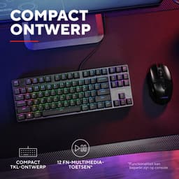 Trust GXT 864 Cada - Gaming Toetsenbord - Mechanisch met Tactiele Huano Brown Switches - TKL - RGB - Bedraad - PC/PS5 - QWERTY US - Zwart — thumbnail 4