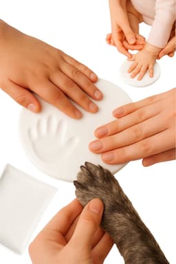Baby hand- & voetafdruk klei – Wit – 20g zachte fluffy klei – DIY gipsafdruk – Voor baby’s én huisdieren – Pootafdruk hond/kat – Lichtgewicht & herbruikbaar – 10×7 cm verpakking — thumbnail 1
