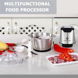 Mini Food Chopper 400W - Elektrische Groentehakker en Babyvoeding Chopper met Roestvrijstalen Kom — thumbnail 5