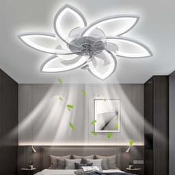 6 Sterren Plafondlamp Met Ventilator - Wit - Met Afstandsbediening - Smart lamp - Dimbaar Met App - 6 Standen Ventilator - Woonkamerlamp - Moderne lamp - Plafoniere — thumbnail 1