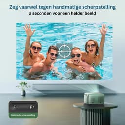 DailySupplies® Mini Beamer - Film Projector met Bluetooth - Draagbare Beamer - 4K Kwaliteit - Groen met zwart — thumbnail 4