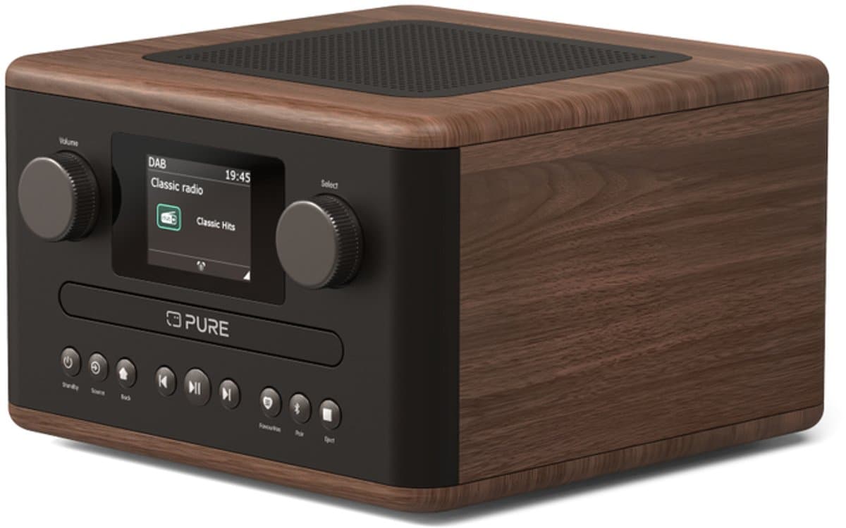 Pure Classic C-D4 - De leuke compacte digitale radio met cd-speler, Koffiebruin/Walnoot — afbeelding 1