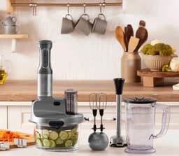 Karaca Mastermaid ProSteel Keukenrobot 2500W – Blender, Hakmolen & Smoothiemaker – 1,5L Glas – Galaxy Grijs — thumbnail 2