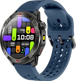 Knobbout Outdoor GPS Smartwatch – 1.43” Scherm AMOLED Scherm (466×466) – Bluetooth Bellen – Always-On Display (AOD)-Dubbele Frequentie + 6-Satelliet Locatie – Kompas, Hoogtemeter, Barometer– IP68 Waterdicht – 10 Dagen Batterijduur- Blauw — thumbnail 1