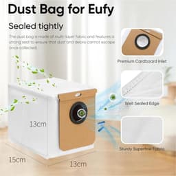 10x Stofzakken geschikt voor Eufy L50 en L60 Robotstofzuiger - Stofzakken - Duurzame - Eenvoudige Installatie – Veilige Sluiting en Lekvrije Opslag — thumbnail 2
