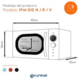 Vintage Magnetron 20 Liter - Digitale 5-in-1 Magnetron met Timer en Ontdooifunctie - 700 W — thumbnail 2