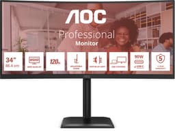 AOC CU34E4C computer monitor 86,4 cm (34") 3440 x 1440 Pixels Zwart — thumbnail 1
