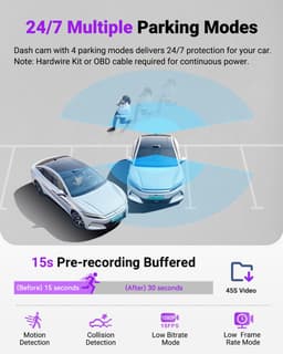 Vantrue S1 Pro Max 4K+2.5K Dashcam Voor- en Achterkant, Dual STARVIS 2 Dashcam, 2-Kanaals HDR Dashcamera voor Auto's, PlatePix Nachtzicht, 5G WiFi, Spraakbediening, GPS, ADAS, 24Uur Parkeermodus, Max. 1TB. — thumbnail 5