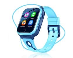 ISHIVA® GPS Horloge Kind geschikt voor Simkaart (4G GPS)–Smartwatch Kinderen met HD-camera & Videobellen - Kinder Smartwatch - Smartwatch Kind-1000 mAh Long Battery–IP65 Waterdicht–SOS Knop–School Mode-Veilige Zones-GPS Tracker–2 Jaar Garantie–Blauw