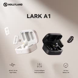 Hollyland LARK A1 Combo Mini Wireless Microphone for iPhone and Android (2 TX + USB-C RX + Lightning RX + Charging Case), Magnetic Mic for YouTube, TikTok, Podcasts, Vlogging (Black) — thumbnail 2