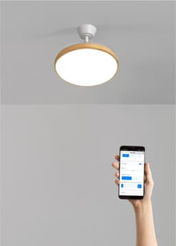 CREATE - Plafondventilator 40W stil met intrekbare bladen met licht - Ø108cm - Wit / Licht hout - WIFI + Afstandsbediening - WIND CLEAR STUDIO — thumbnail 5