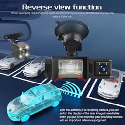 Dash Cam 1080P met 3 Kanalen, WiFi en Nachtzicht - Volledige HD Autobewakingscamera — thumbnail 3