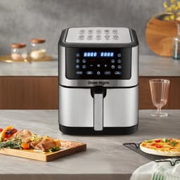 Airfryer 9L – Digitale Heteluchtfriteuse – 2000W – RVS – Touchscreen LED Display – Olievrij – Multifunctioneel – Easy Clean – Familieformaat — thumbnail 4