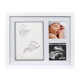 Baby fotolijstje met afdruk in klei - Fotolijst - Kraamcadeau - Kleiafdruk - Mooiste herinneringen aan pasgeborene - 23cm x 28cm — thumbnail 2