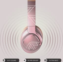 PowerLocus MoonFly Koptelefoon Over-Ear met Active Noise Cancelling, Draadloze Hoofdtelefoon, Voice Assistant Activation - Rose Gold — thumbnail 2