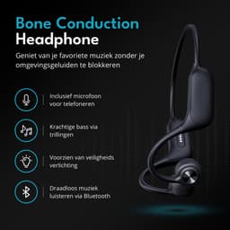 balboaz Bone Conduction Headphone | Draadloze open ear sport koptelefoon | bluetooth en mp3 (32GB opslag) | Oordopjes met licht | IP68 Waterdicht en stofdicht — thumbnail 2